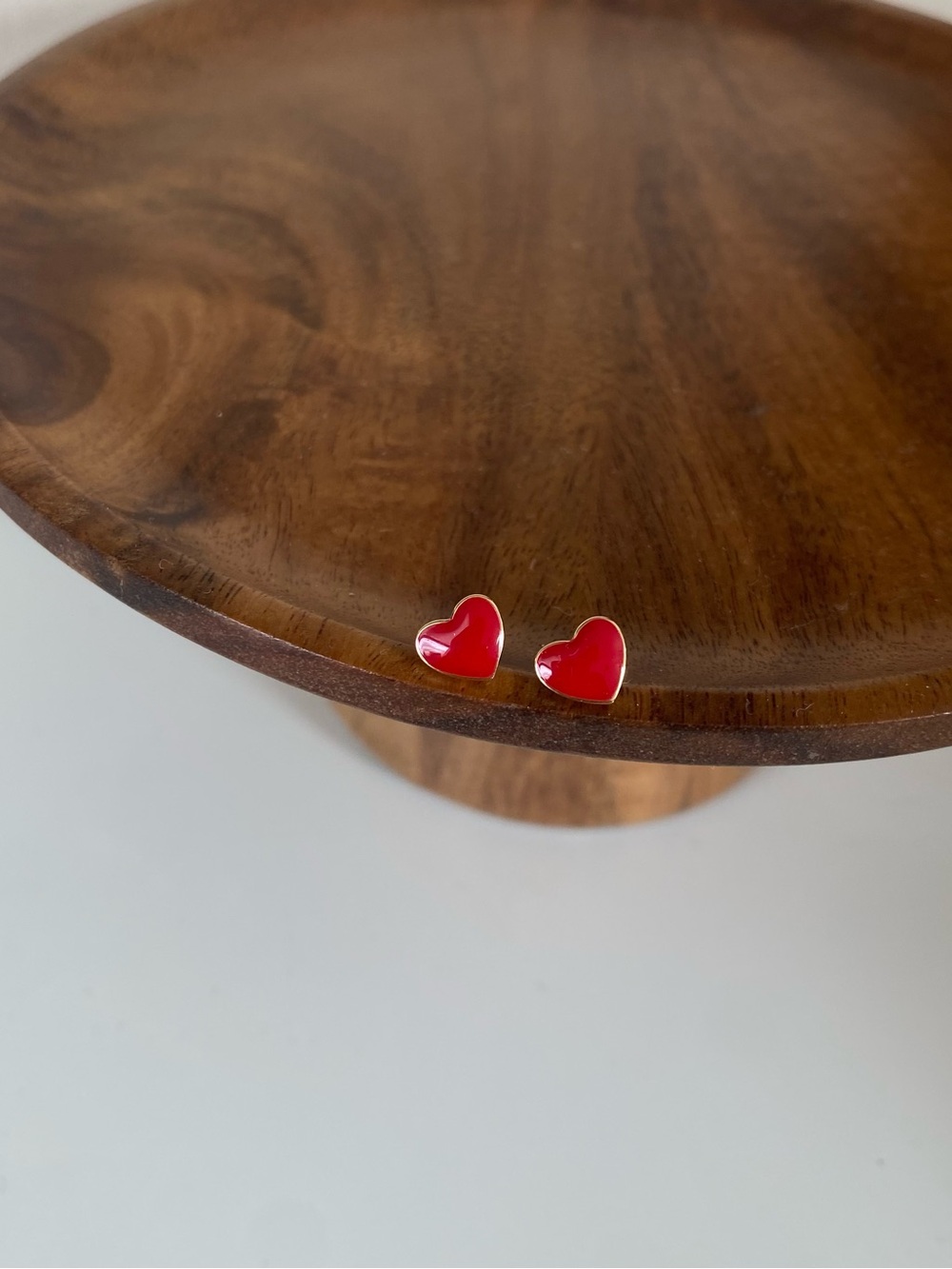 4/$15 Red Heart Enamel Stud Earrings